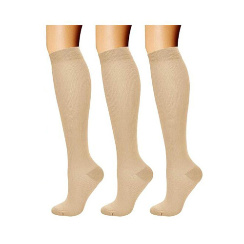 Spring Winter Classic Color Thin Compression Socks Women's Knee High Cotton Socks