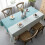 Cotton Linen Rectangular Tablecloth with Stripes and Tassels 1