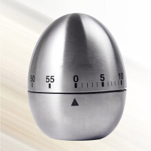 Rustfritt stål eggformet mekanisk timer manuell nedtelling for matlaging kjøkkenpåminnelse sølv