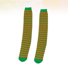 1 Pair Striped Socks Green In Elegant Style For Patrick's Day