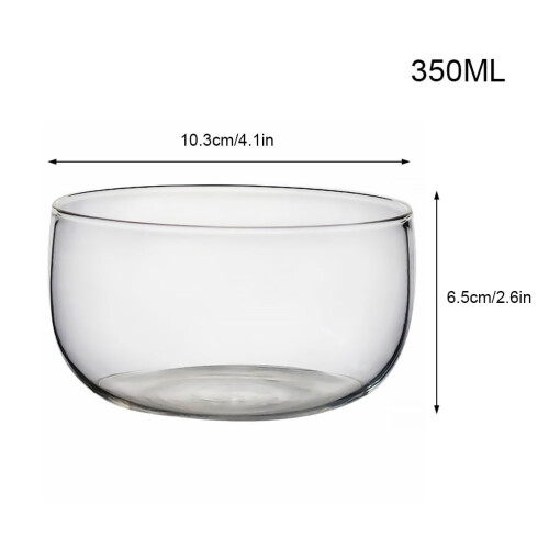 Saladier en verre borosilicate transparent 350 ml 1