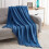 Royal Blue Throw Blanket 60x80 Inches Throw Textured Solid Soft Sofa Throw Couch Knitted Decorative Blanket 1