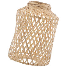 Abat-jour en bambou beige 11 x 11 x 9,5 cm, style rustique