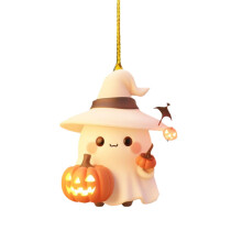 Dekoracja wisząca z akrylu 2D w kształcie ducha na Halloween