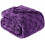 Κουβέρτα Queen Fleece από Φανέλα Μωβ 90x90 εκ. 1