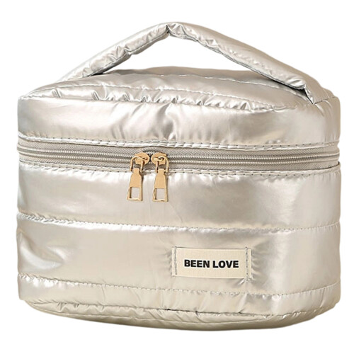 Large Capacity Makeup Organizers-silver Square bag L