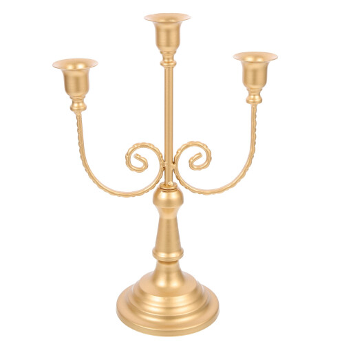 Castiçal de ferro dourado com design de múltiplas cabeças DEEPCRAFF (1 conjunto)