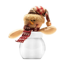 tarro de dulces navideño con tapa de muñeco de nieve/Santa/alce, 15 x 8 x 8 cm. Envase de plástico transparente para galletas/chocolates, ideal