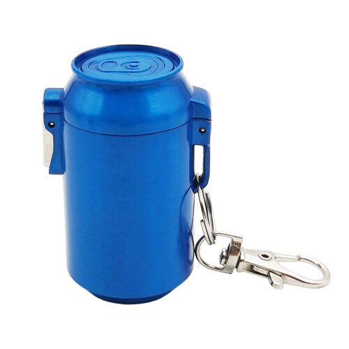 Windproof Portable Ashtray Metal Ashes Holder with-Blue cans