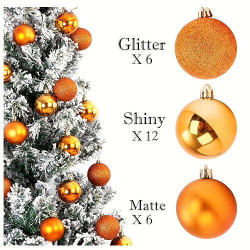 24ct Gold Silver Ball Ornaments 18" Plastic Hanging Decor 2