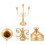 Castiçal de ferro dourado com design de múltiplas cabeças DEEPCRAFF (1 conjunto) 6