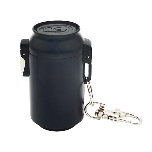 Convenient Travel Ashtray Windproof Lid Ashes Holder-Black cans