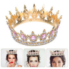 Diadème de mariée doré orné de strass (1 pièce)