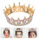 Diadème de mariée doré orné de strass (1 pièce) 1