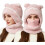 Bear Mask Cap Windproof Plush-Lined Knit Beanie 1pc 1