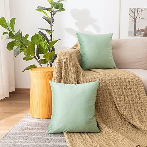 Capas de Almofada de Veludo 45x45cm - Pacote com 2 1