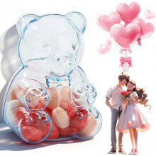 Boîtes à bonbons gélifiés en plastique transparent, réutilisables, pour la Saint-Valentin et les fêtes (bleu, 36 pièces)