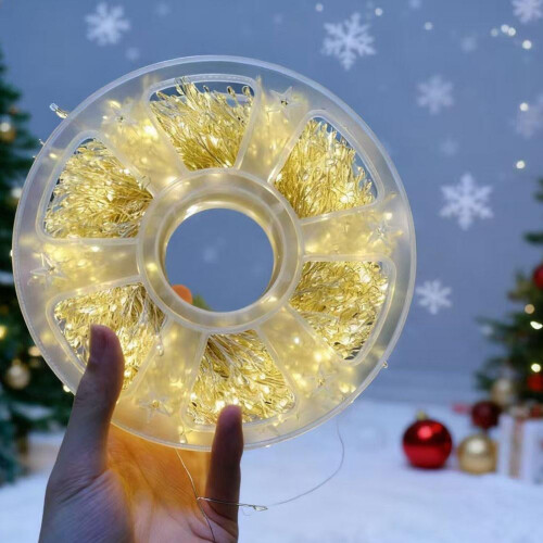 Christmas Courtyard Decorative Lights - Dazzling Firecracker Cluster Design, Invisible Green Wire, USB Powered with Remote Control 2
