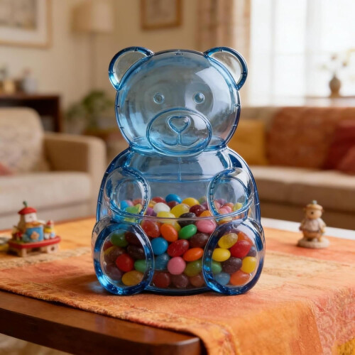 Clear Plastic Gummy Bear Containers Blue 12 PCS 2