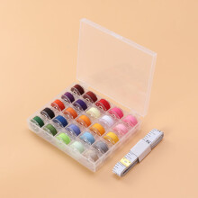 OUNONA 25 Pcs Sewing Boxes Transparent Bobbin Box Tapeline