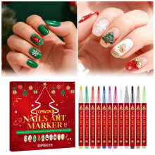 Tacar Peann Ealaíne Ingne 12 Dhath le haghaidh Ingne Glóthacha, Manicure DIY & Leanaí – Bronntanas Breithlá/Saoire do Mhná
