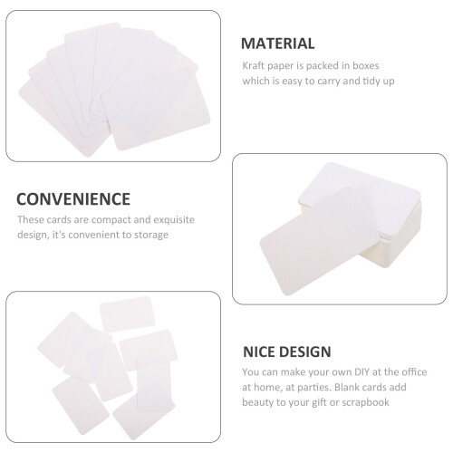200Pcs White Rectangular Blank Cards for Diy and Scrapbook Pages 2