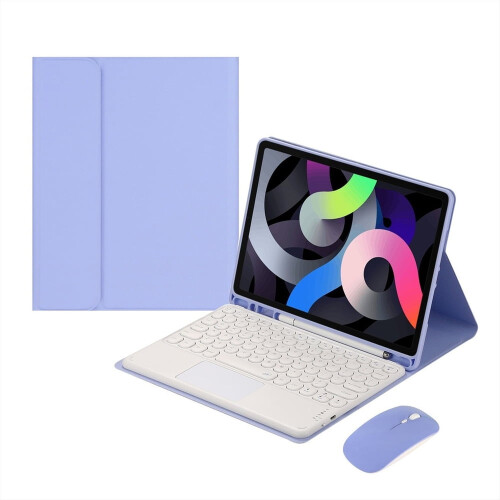 Conjunto retrô de teclado e mouse compatível com iPad de 10,2" (7ª e 8ª geração) - Capa protetora inclusa