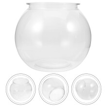 Round Fish Tank Plastic For Office Workers Home Decoration 1Pack 8.3x8.3x6.8in