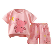 Zomerse outfit voor peuters (jongens en meisjes) met cartoonprint: topje met korte mouwen en short, 2-delig, geschikt voor kinderen van 18-24 maanden.