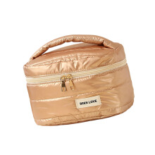 Travel Friendly Waterproof Cosmetic Case-gold Square bag L
