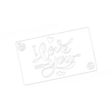 Cake Painting Template Top Word Happy Birthday-I love you