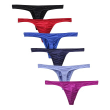 Sous-vêtements pour hommes, taille basse, rayures colorées, string confortable, lot de 6