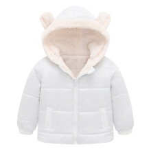 Manteaux d'hiver chauds et unis pour bébés garçons et filles, avec capuche et rembourrage, motif oreilles d'ours, pour enfants de 12 à 18 mois.