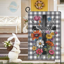 Decoración de Pascua: Bandera de jardín con diseño de conejito adorable, adornos colgantes para crear un ambiente festivo y acogedor. Decoración