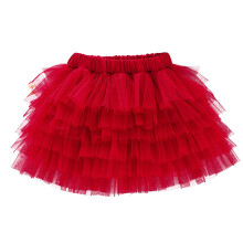 TUOBARR Peuterjurkje voor peutermeisjes, schattig feestjurkje, dansjurkje, effen kleur, netstof, tule, prinsessenjurkje, tutu-rokje voor meisjes, rood