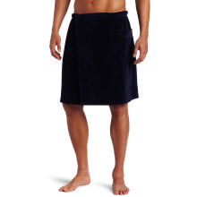 Toallas de baño para hombre BYLORA, tipo pareo ajustable de rizo de algodón, con velcro y bolsillo - Azul marino - XX Large