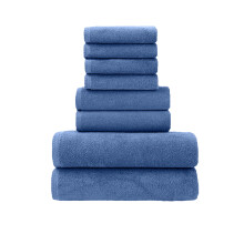 Zestaw ręczników kąpielowych Elainilye Cotton (8 szt.): Ultramiękki, chłonny – 4 m² + 2 ręczniki kąpielowe + 2 ręczniki do rąk, niebieski