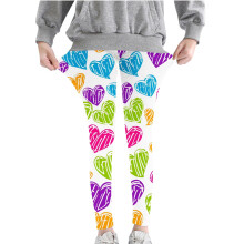 VERUGU Leggings para niñas, moda primavera-otoño, estampado de corazones suaves, pantalones cómodos para niñas, pantalones casuales ajustados de