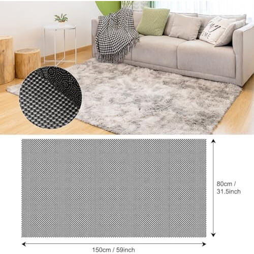 Non-Slip Rug Pad 2 x 5 Feet Extra-Thick Black 1
