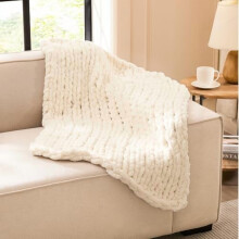 Chenille Chunky Strik Tæppe 76x102 cm