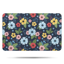 Pioneer Flower Badezimmerteppich mit Blumenmuster, rutschfeste Mikrofasermatte mit Gummirückseite, weiche Badematte (43 x 69 cm)