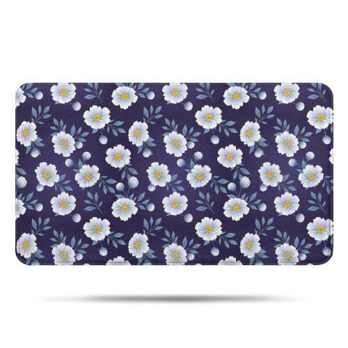Χαλί μπάνιου Pioneer Flower Floral, αντιολισθητικό χαλάκι μικροϊνών με επένδυση από