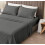 Ensemble de draps en microfibre brossée gris clair pour lit simple, 3 pièces 1