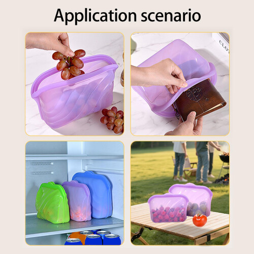 User Friendly Lunch Storage Pouches Freezer Safe-Green L 1