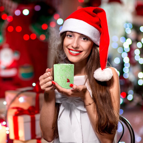 Verres à pois sur le thème de Noël 2