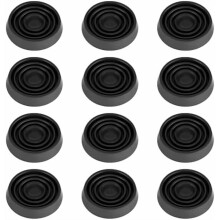 Suporturi de pat antiderapante pentru mobilă, 3,8 cm x 3,8 cm, cu roți din cauciuc pentru pat, canapea, masă, scaun (negru, pachet de 12)
