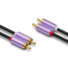 Doppel-RCA-Audiokabel, 2-Stecker auf 2-Stecker Stereo-Y-Splitterkabel, vergoldetes HiFi-Lautsprecherkabel für Heimkino, AV, DVD, Verstärker (1 m-10