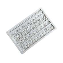 Molde de silicona con borde de cuerda de cáñamo retro para fondant, chocolate, bricolaje, hornear chocolate, silicona, manualidades, antiadherente,
