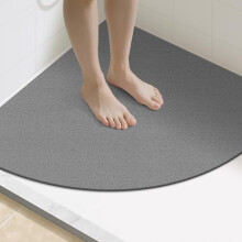 Triangle Loofah Shower Mat, Soft PVC, No Suction Cups, Cuttable & Anti-Slip, Grey – Compatible with Standard Showers