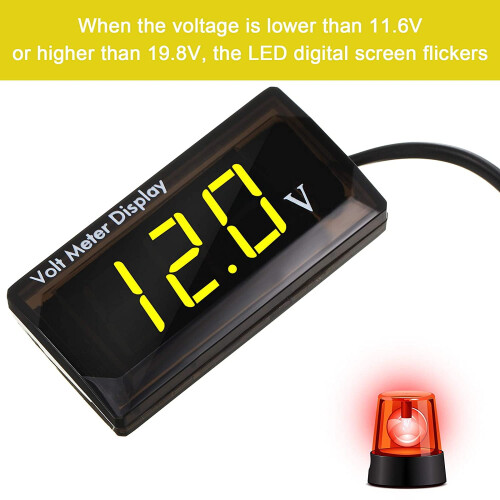 2 τεμάχια ψηφιακό βολτόμετρο DC5-30V, οθόνη LED 12V, αδιάβροχο μετρητή τάσης για 1